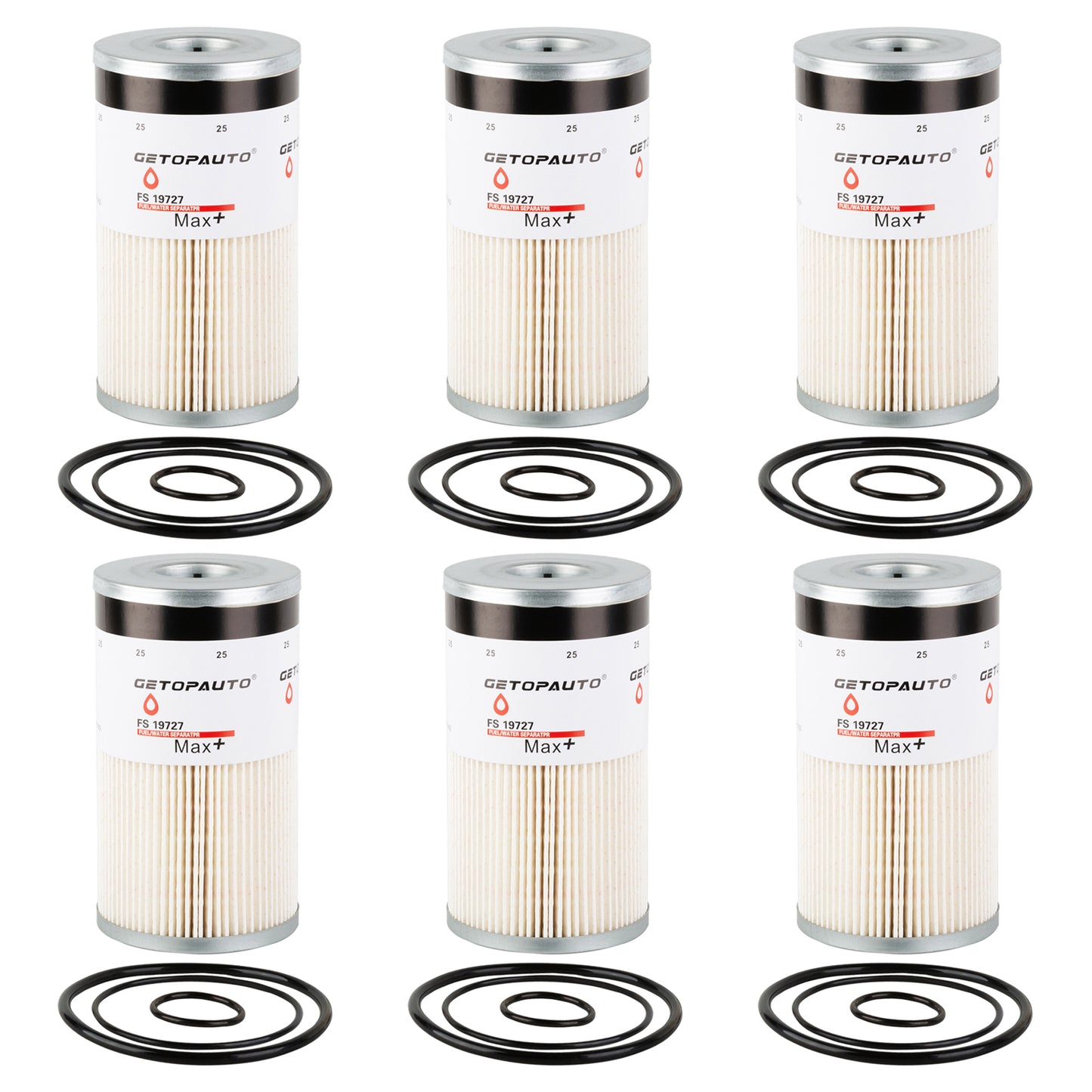 6Pcs FS19727 Fuel Filter Water Separator Compatible with Kenworth Cummins ISX ISM ISX15 X15 Engine Replaces FS19624 FS19278 FS19729 FS19536 33651 382113 P550467 P550737 P550736 P551052